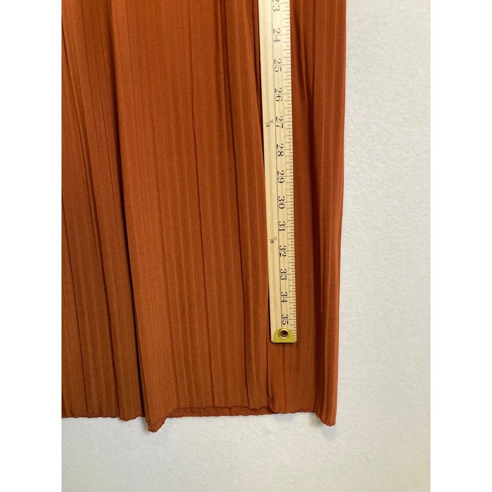 Earthy Boho Soho‎ Apparel Women M Terracotta Pleated Paperbag Waist Maxi Skirt